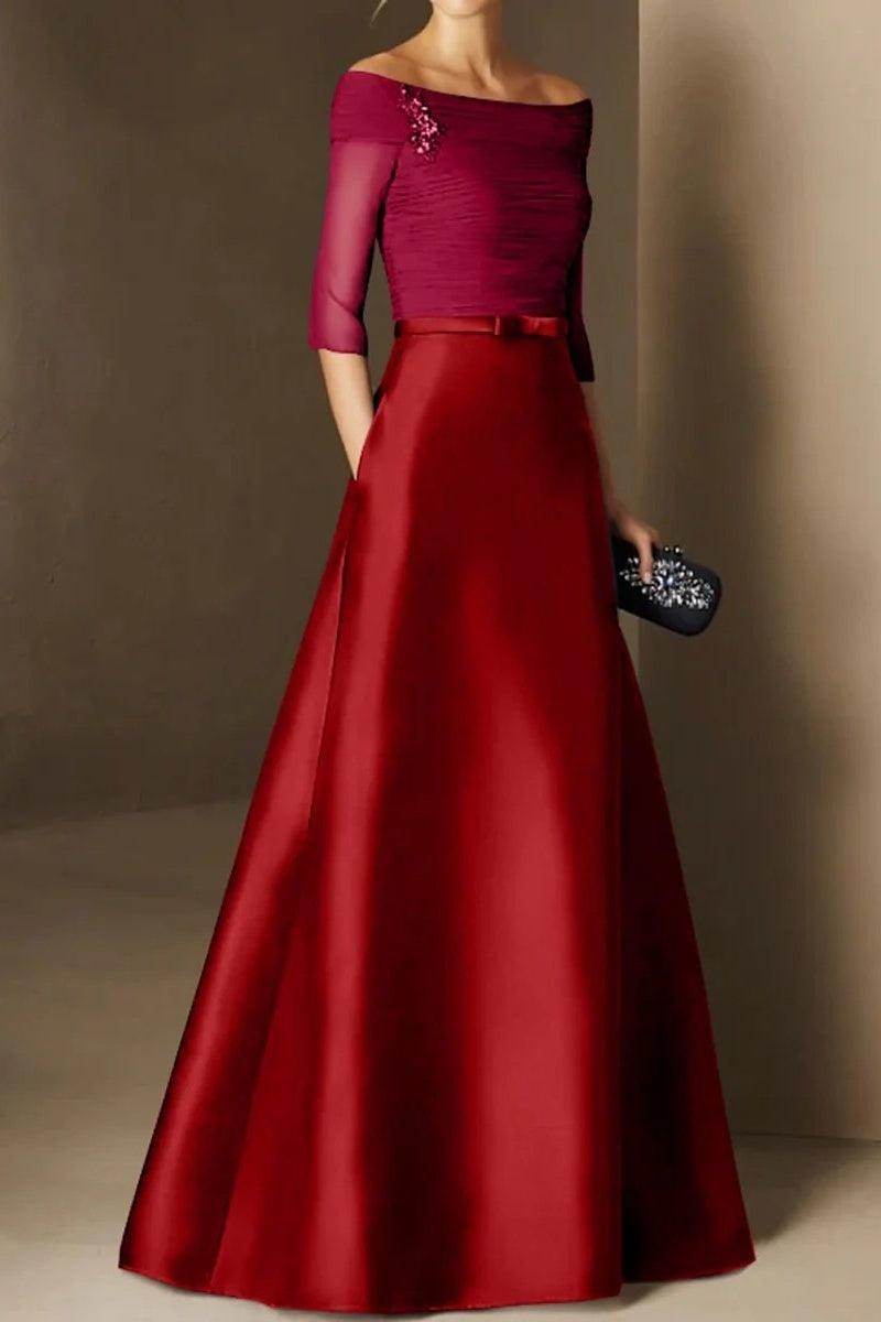 A Line Off The Shoulder Short Sleeves Applique Mother Dresses CM0339
