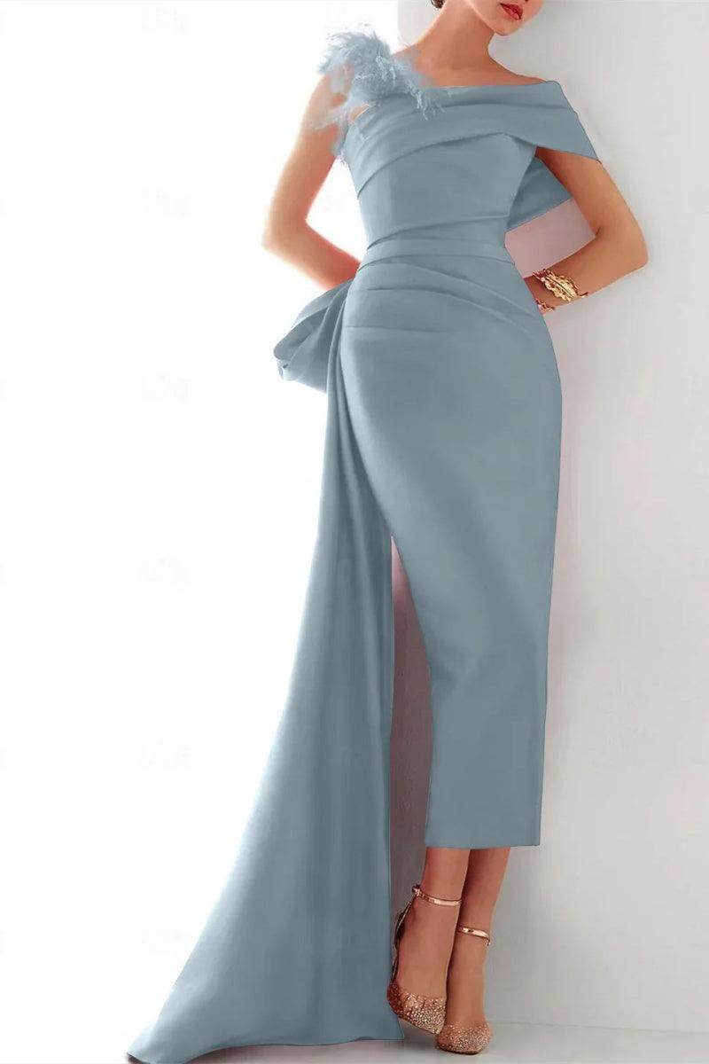 One Shoulder Evening Gown Mikado Mother Of The Bride Dresses CM0340
