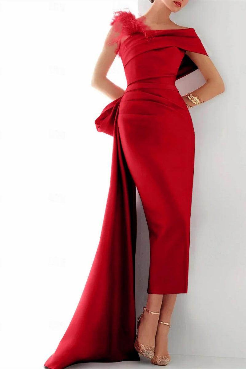 One Shoulder Evening Gown Mikado Mother Of The Bride Dresses CM0340