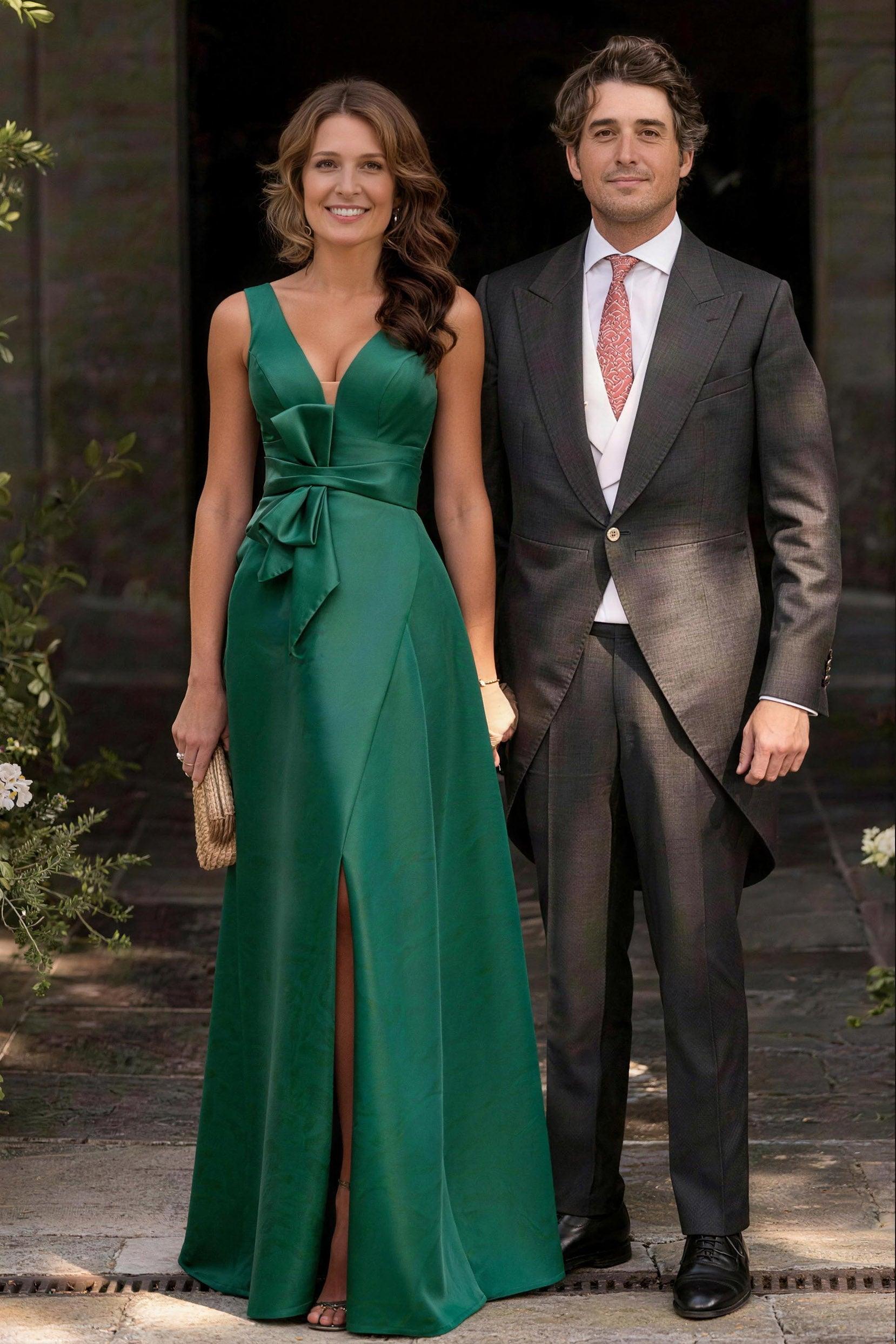 A Line V Neck Sleeveless Mother Of The Bride Dresses CM0341