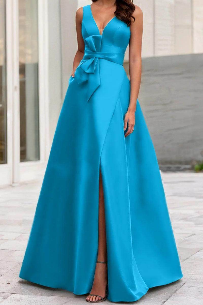 A Line V Neck Sleeveless Mother Of The Bride Dresses CM0341