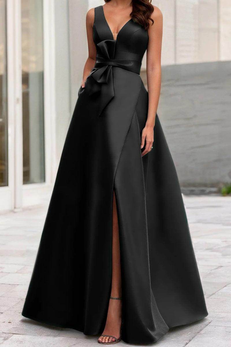A Line V Neck Sleeveless Mother Of The Bride Dresses CM0341