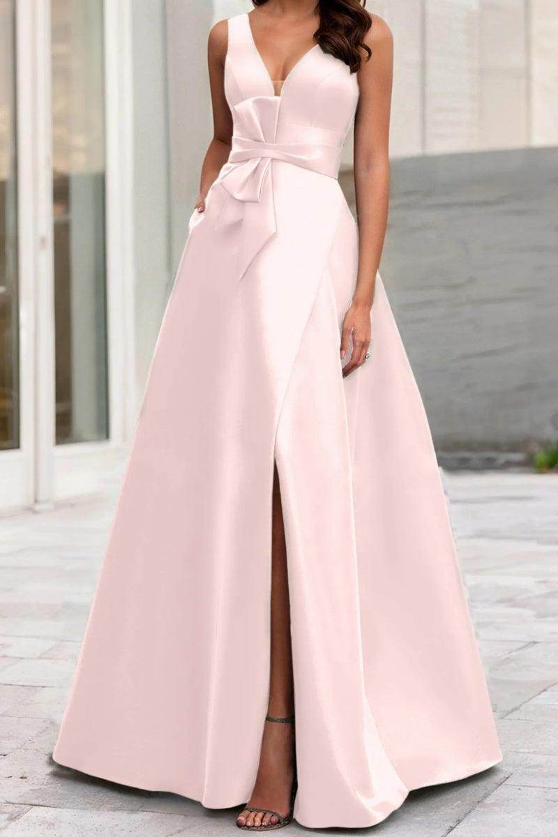 A Line V Neck Sleeveless Mother Of The Bride Dresses CM0341