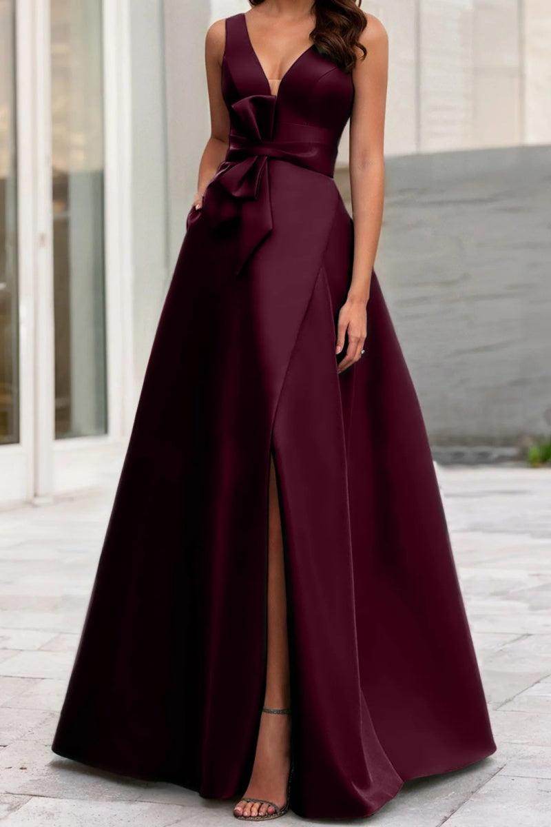 A Line V Neck Sleeveless Mother Of The Bride Dresses CM0341