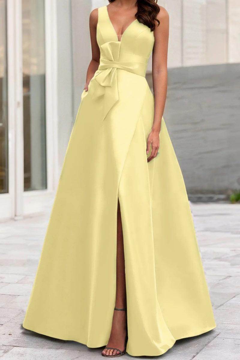 A Line V Neck Sleeveless Mother Of The Bride Dresses CM0341