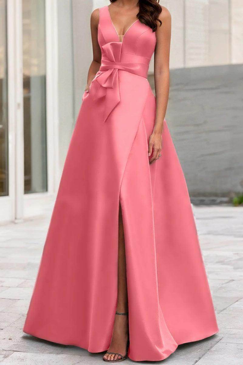 A Line V Neck Sleeveless Mother Of The Bride Dresses CM0341