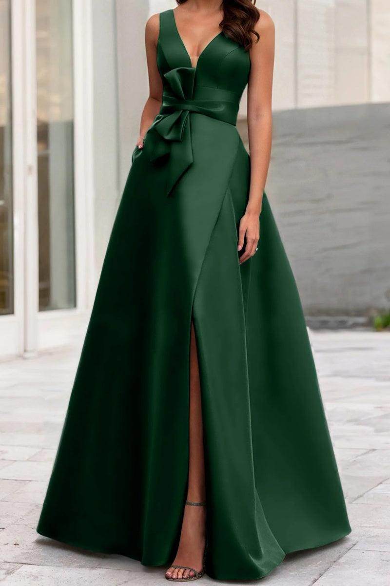 A Line V Neck Sleeveless Mother Of The Bride Dresses CM0341