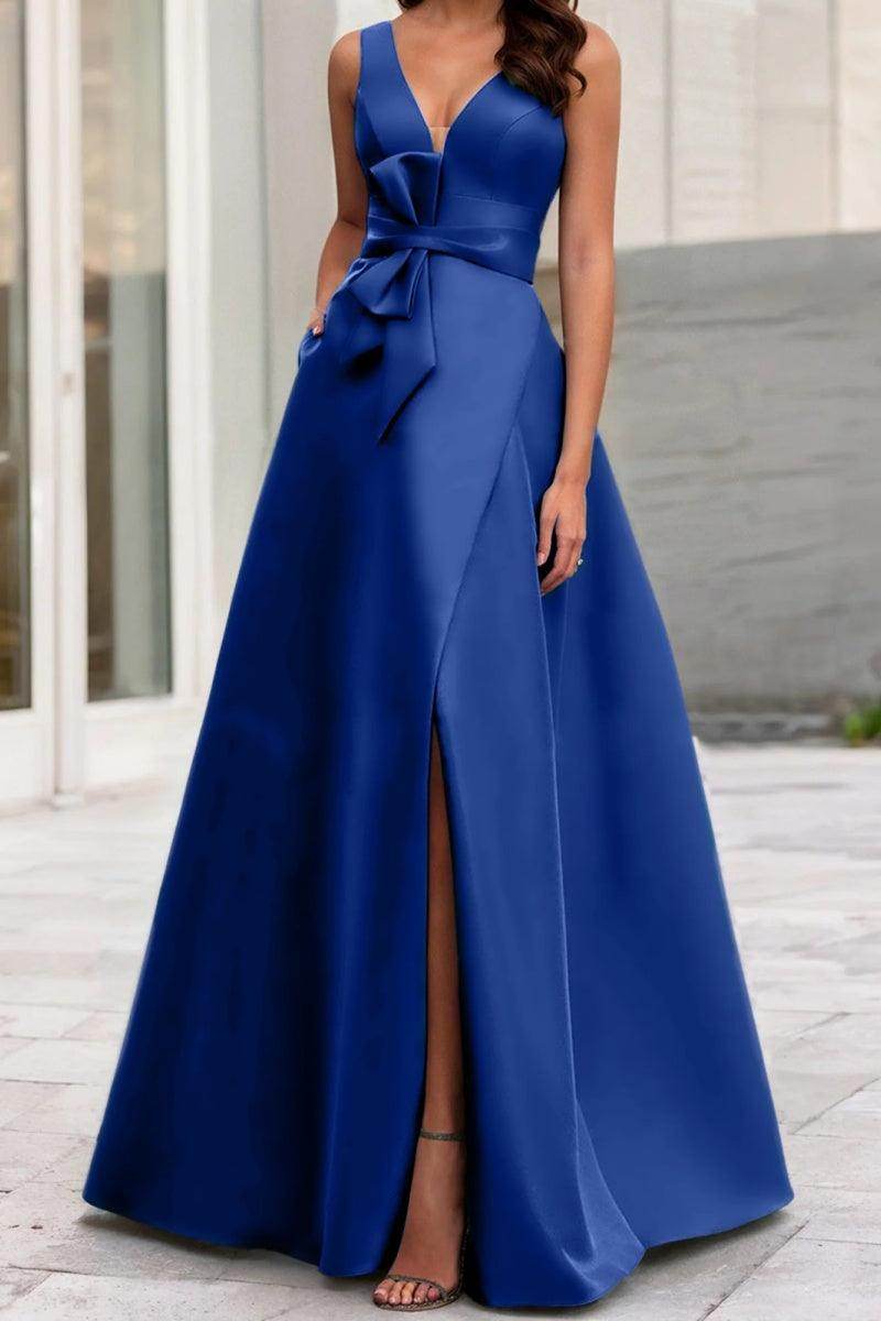 A Line V Neck Sleeveless Mother Of The Bride Dresses CM0341