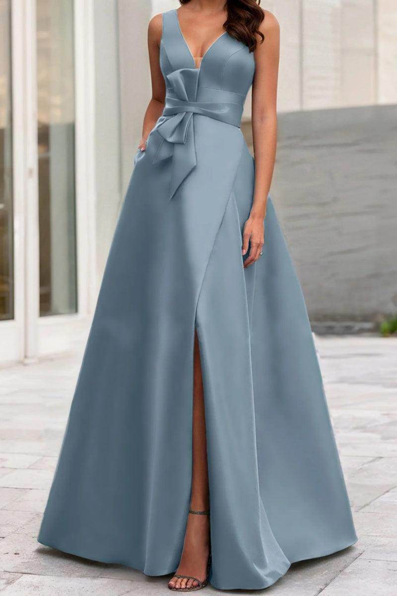 A Line V Neck Sleeveless Mother Of The Bride Dresses CM0341