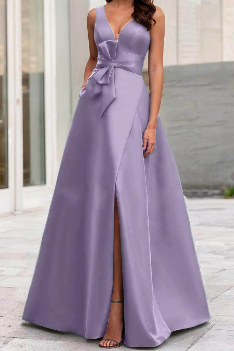 A Line V Neck Sleeveless Mother Of The Bride Dresses CM0341