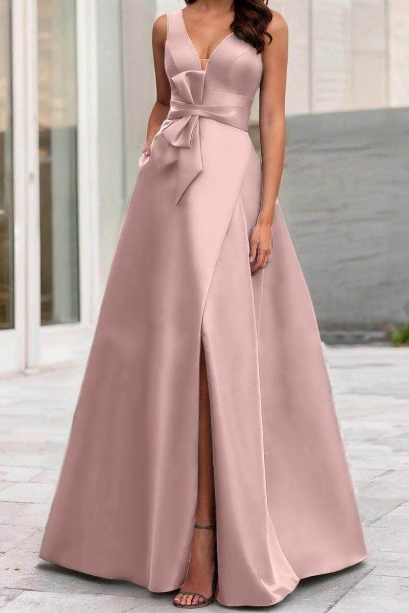 A Line V Neck Sleeveless Mother Of The Bride Dresses CM0341