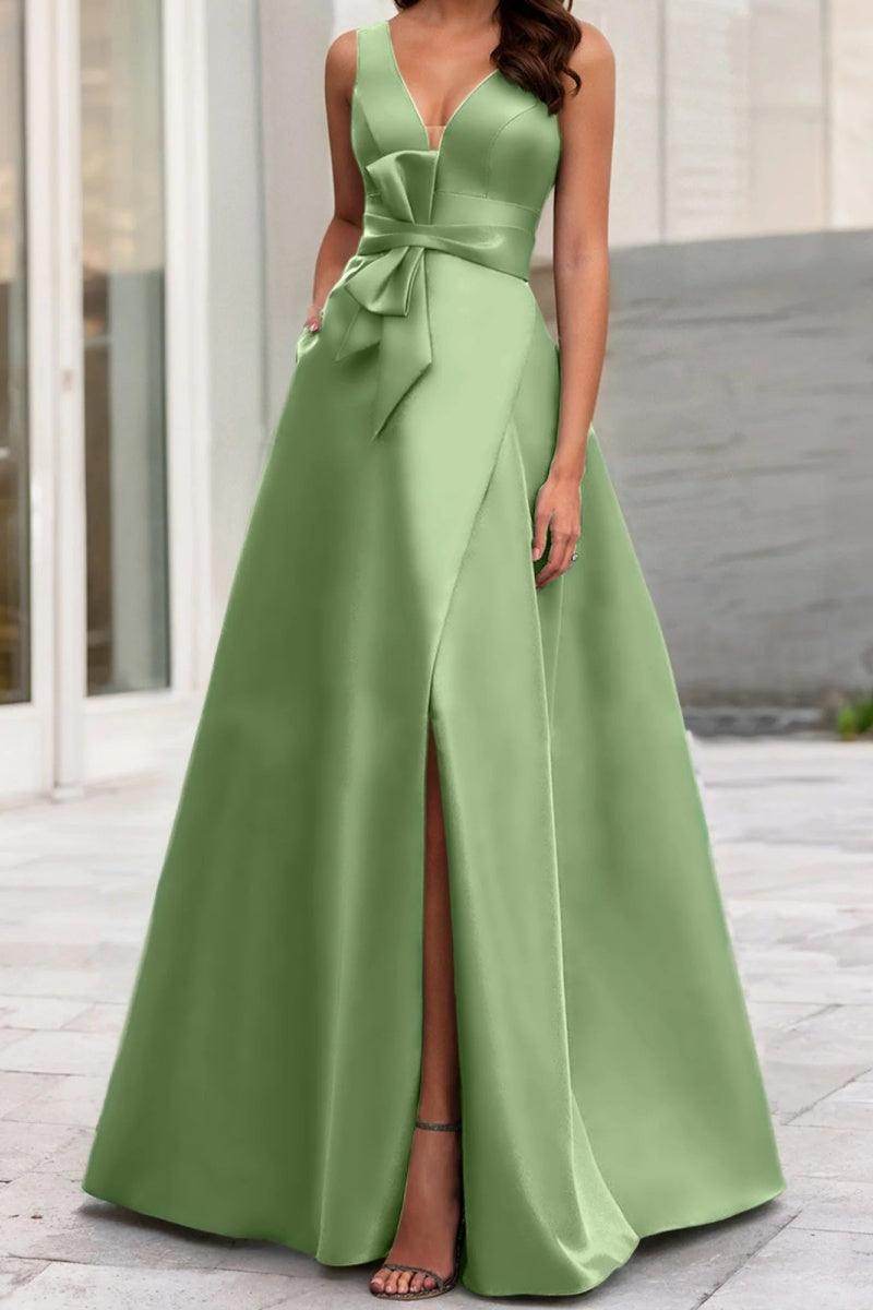 A Line V Neck Sleeveless Mother Of The Bride Dresses CM0341
