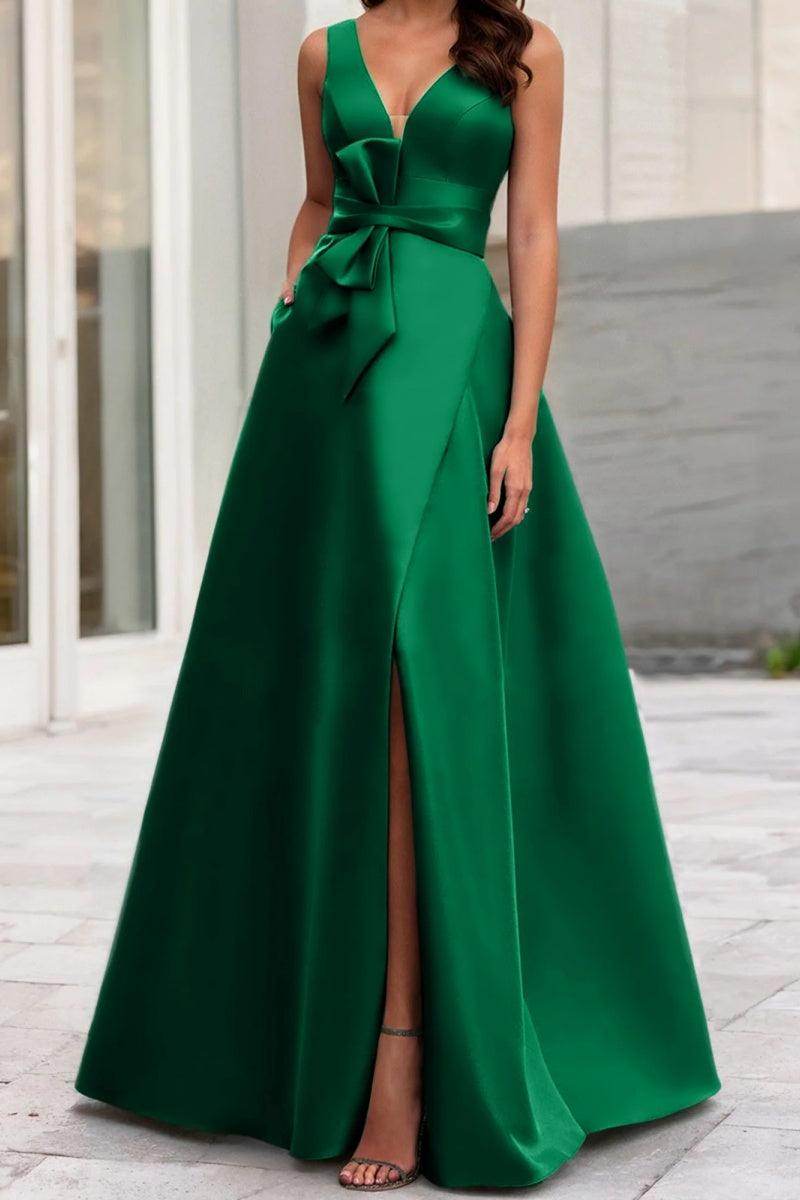 A Line V Neck Sleeveless Mother Of The Bride Dresses CM0341