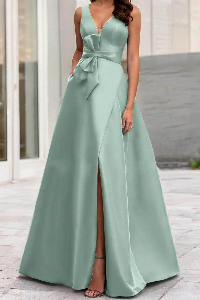 A Line V Neck Sleeveless Mother Of The Bride Dresses CM0341