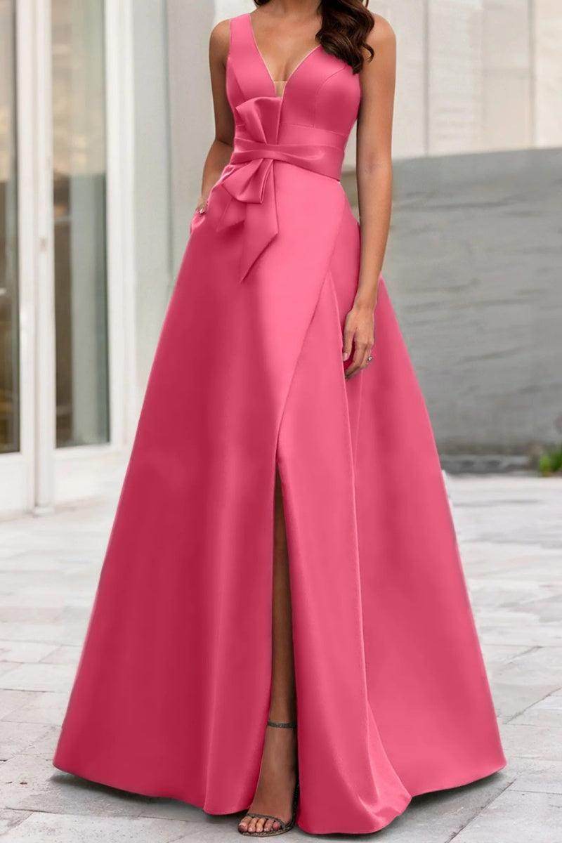 A Line V Neck Sleeveless Mother Of The Bride Dresses CM0341