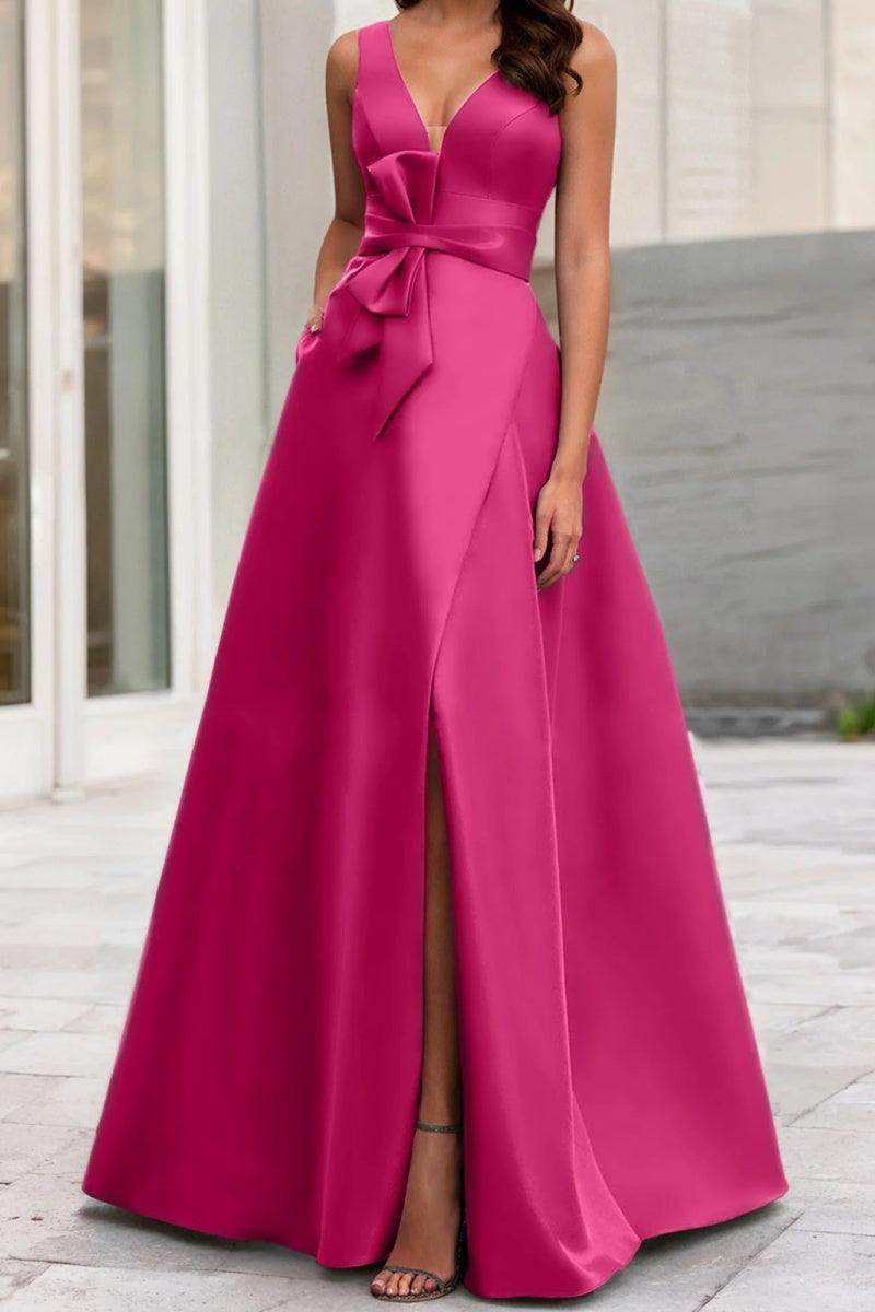 A Line V Neck Sleeveless Mother Of The Bride Dresses CM0341