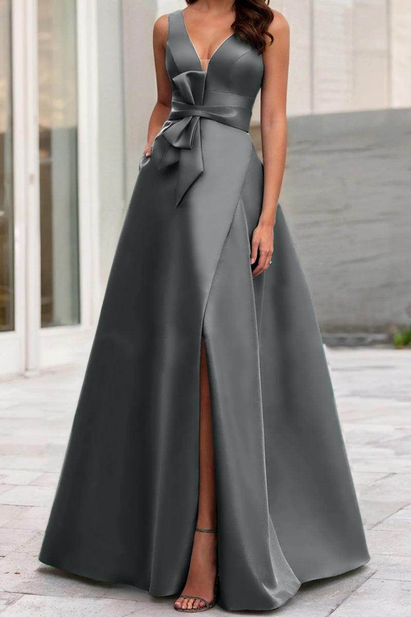 A Line V Neck Sleeveless Mother Of The Bride Dresses CM0341