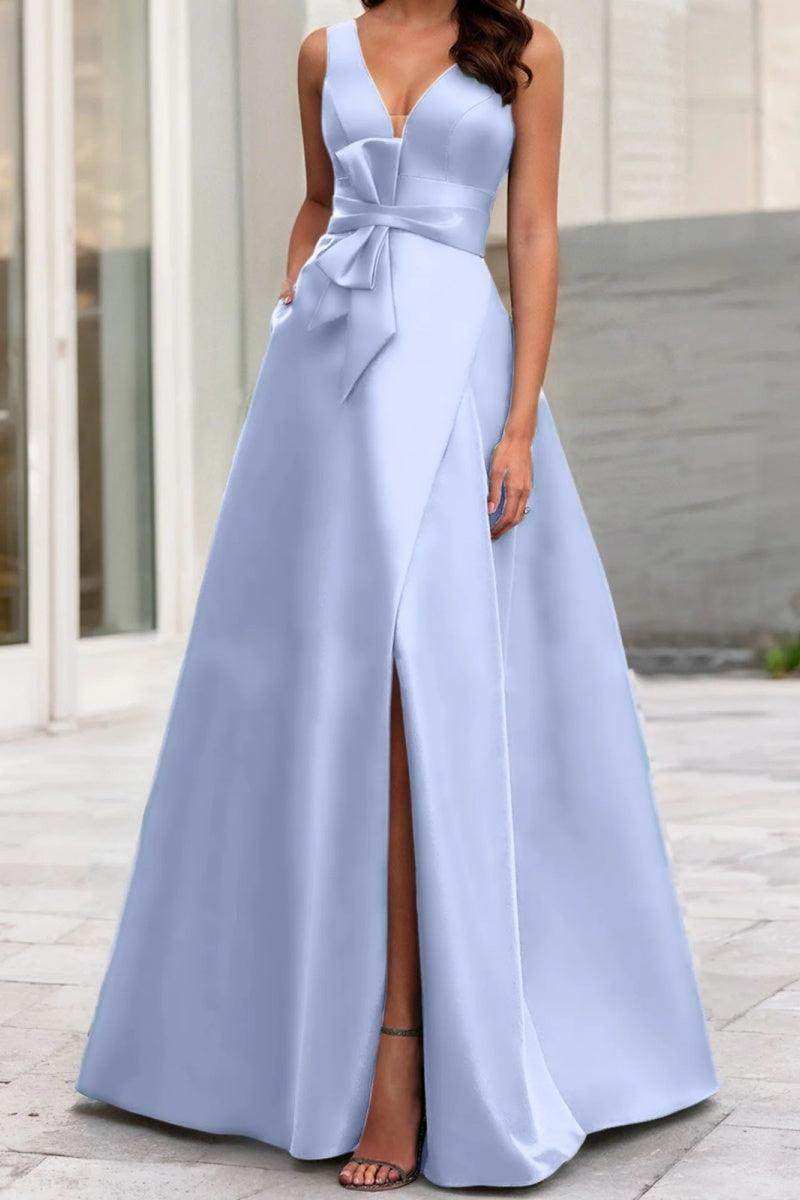 A Line V Neck Sleeveless Mother Of The Bride Dresses CM0341