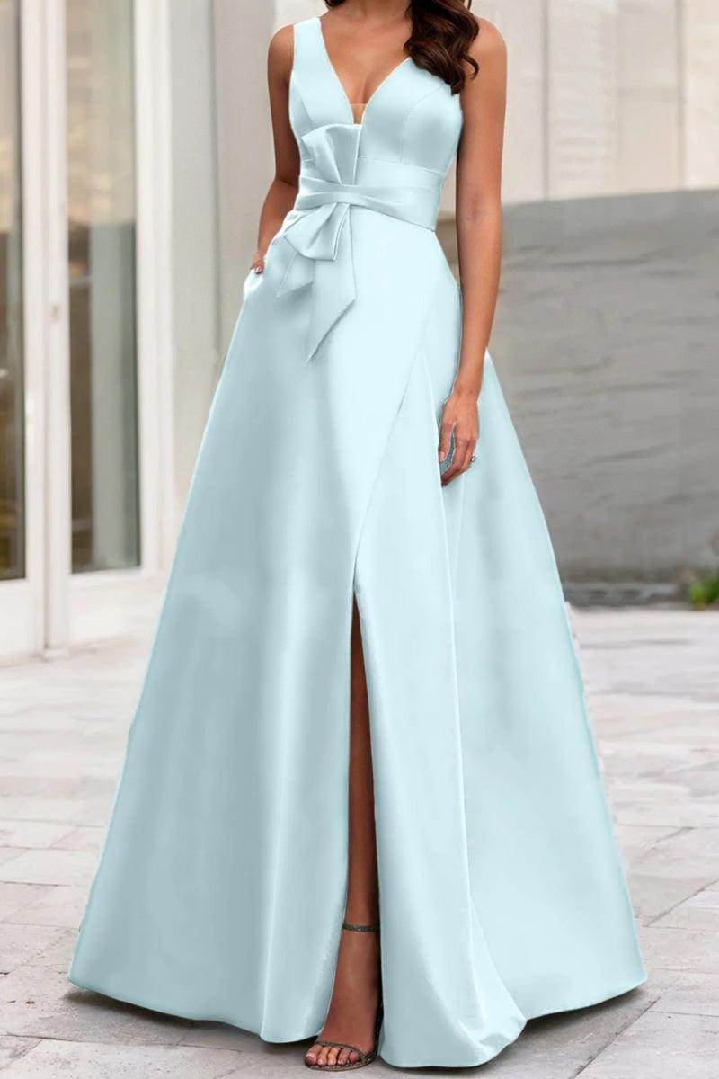 A Line V Neck Sleeveless Mother Of The Bride Dresses CM0341