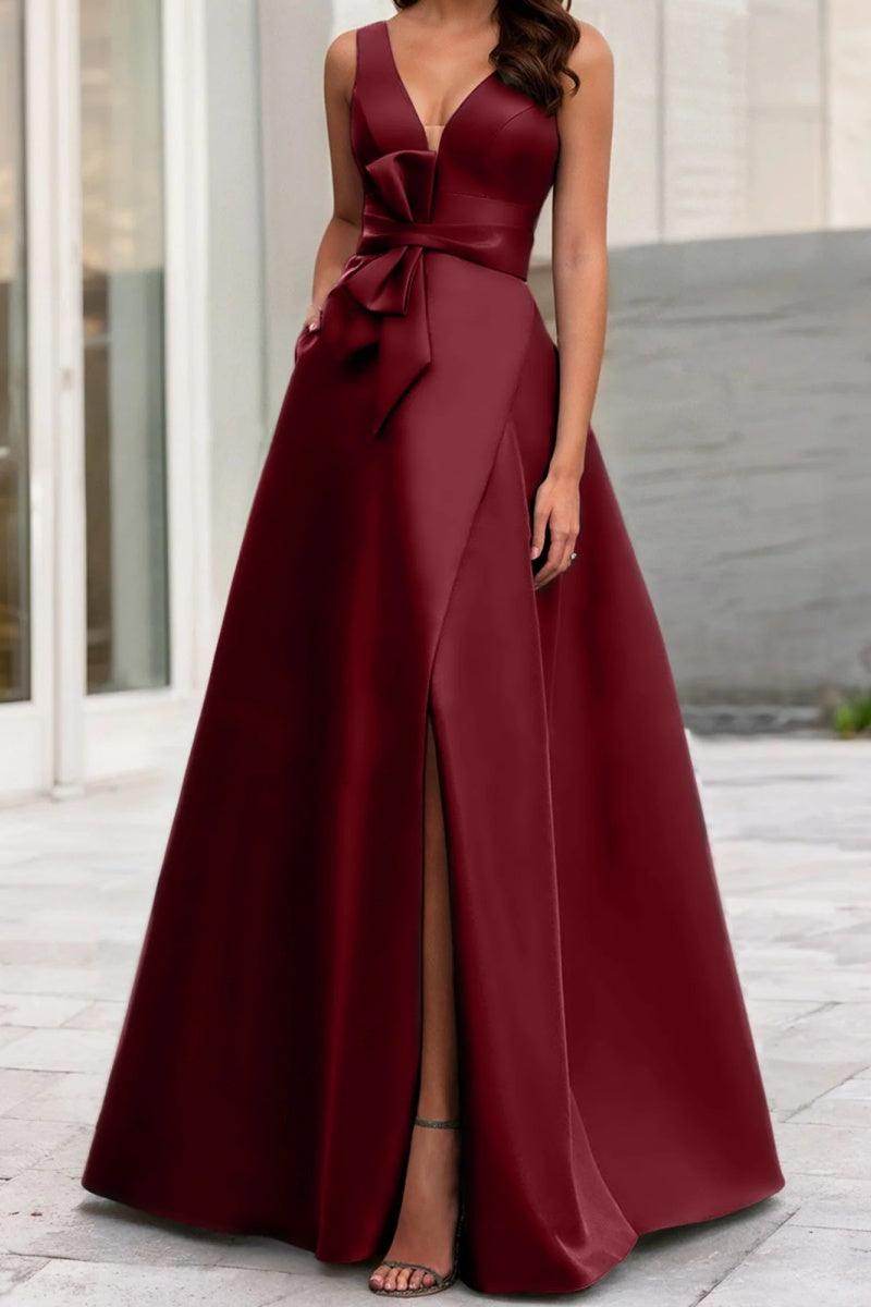 A Line V Neck Sleeveless Mother Of The Bride Dresses CM0341