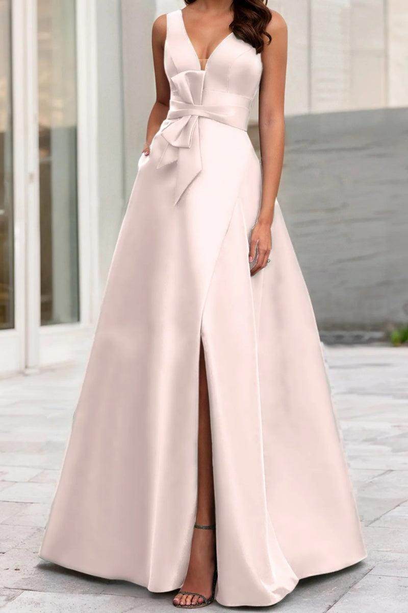 A Line V Neck Sleeveless Mother Of The Bride Dresses CM0341