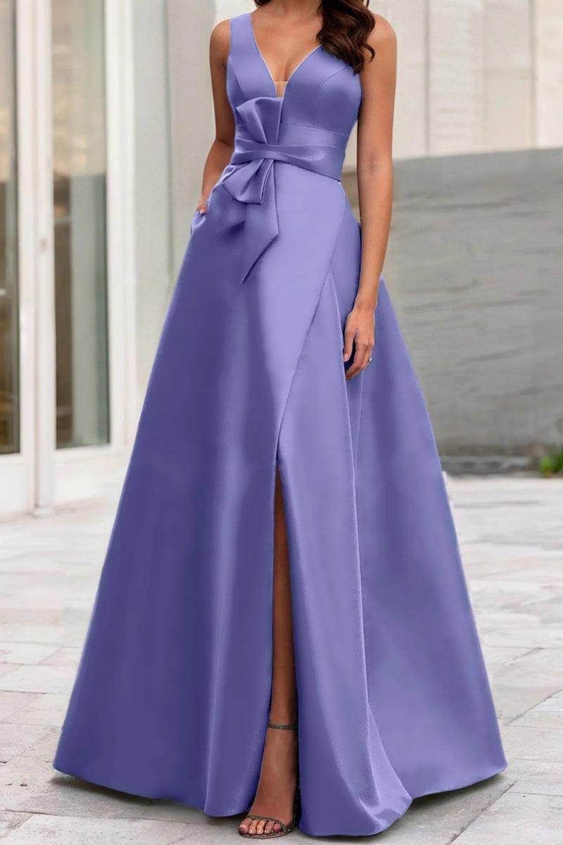 A Line V Neck Sleeveless Mother Of The Bride Dresses CM0341