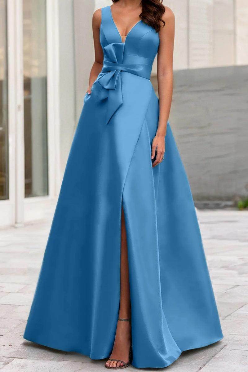 A Line V Neck Sleeveless Mother Of The Bride Dresses CM0341
