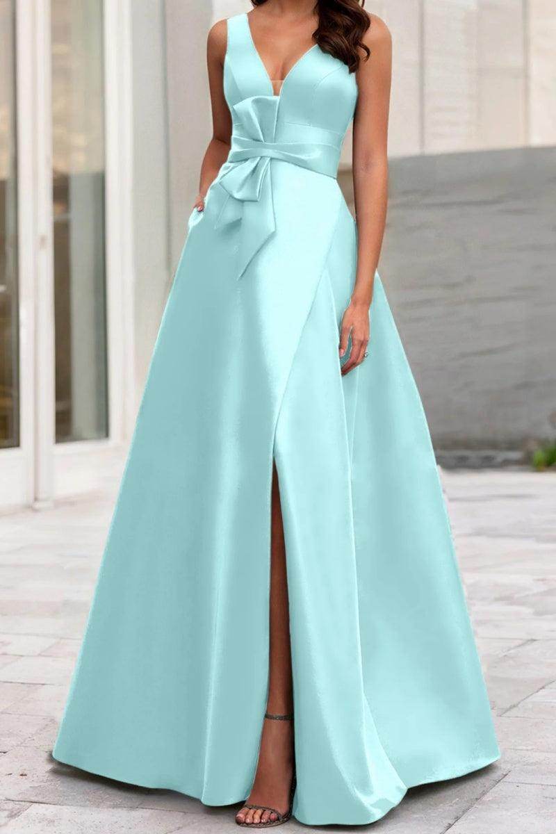 A Line V Neck Sleeveless Mother Of The Bride Dresses CM0341