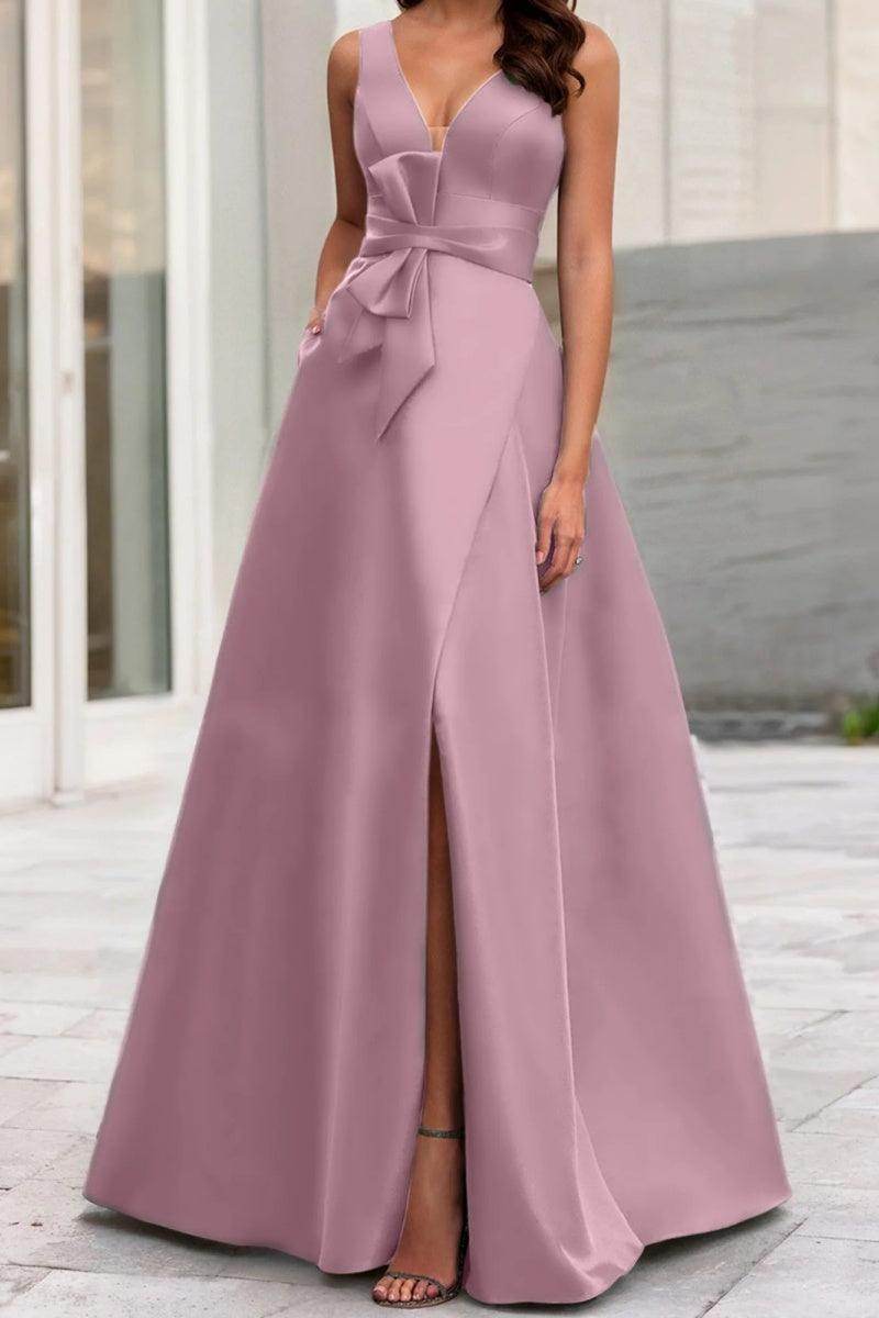 A Line V Neck Sleeveless Mother Of The Bride Dresses CM0341