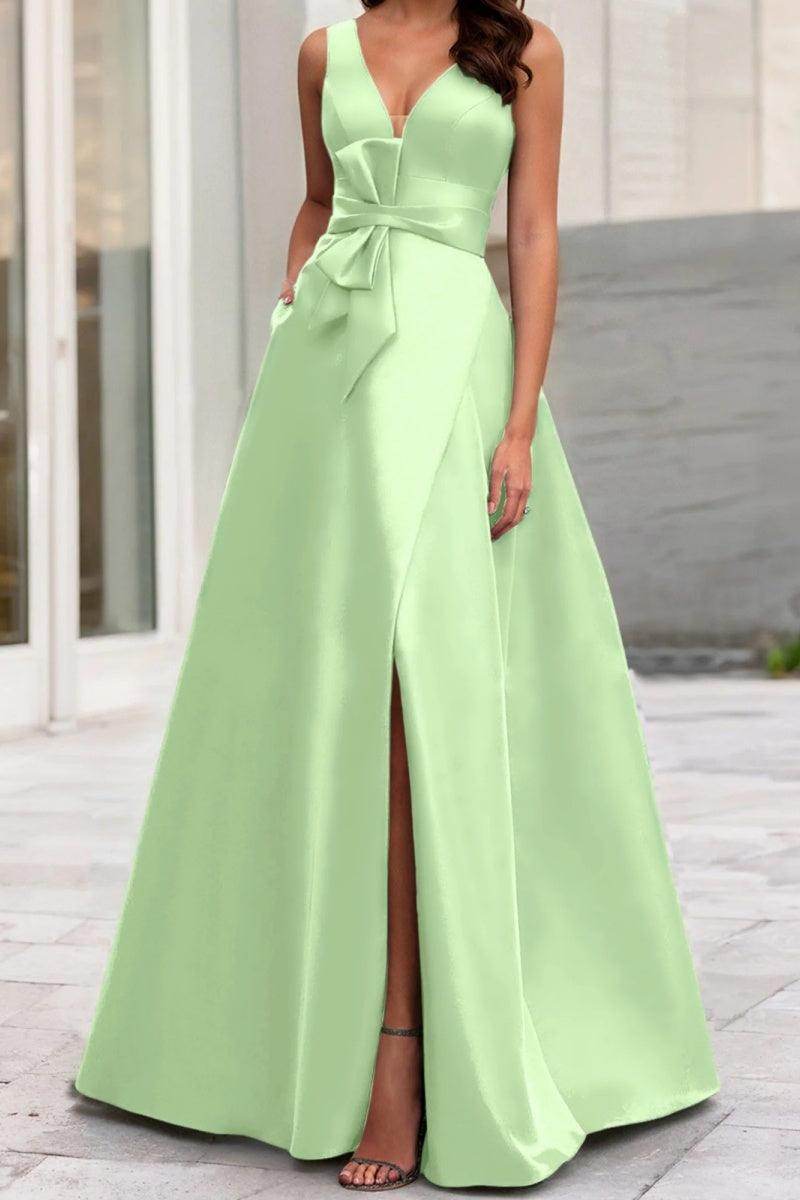 A Line V Neck Sleeveless Mother Of The Bride Dresses CM0341
