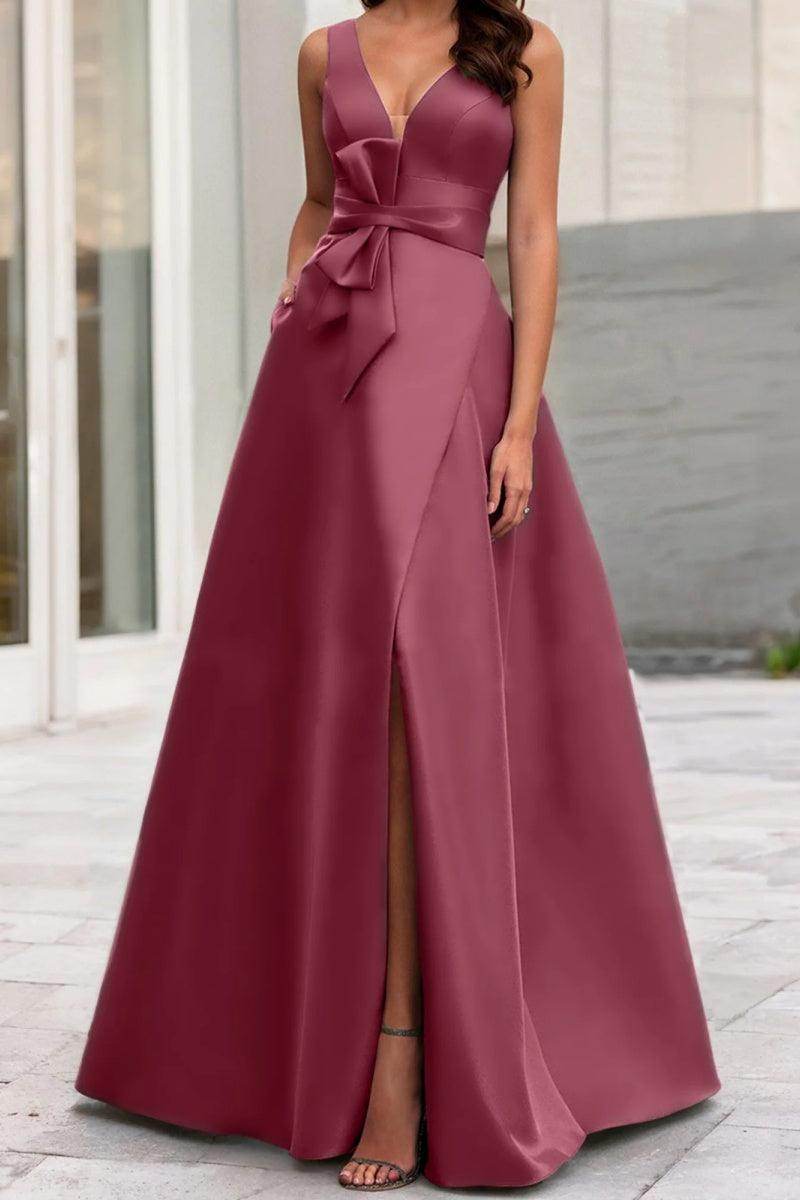 A Line V Neck Sleeveless Mother Of The Bride Dresses CM0341