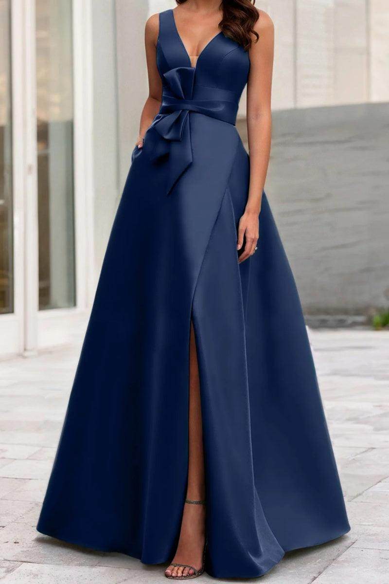 A Line V Neck Sleeveless Mother Of The Bride Dresses CM0341