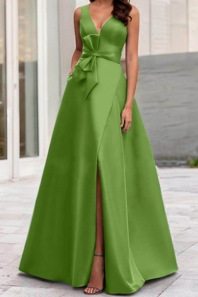 A Line V Neck Sleeveless Mother Of The Bride Dresses CM0341