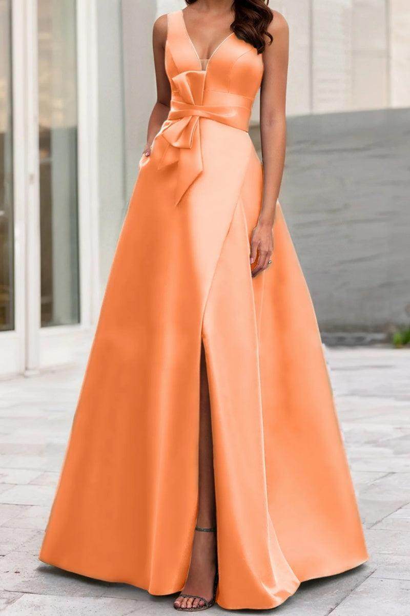 A Line V Neck Sleeveless Mother Of The Bride Dresses CM0341
