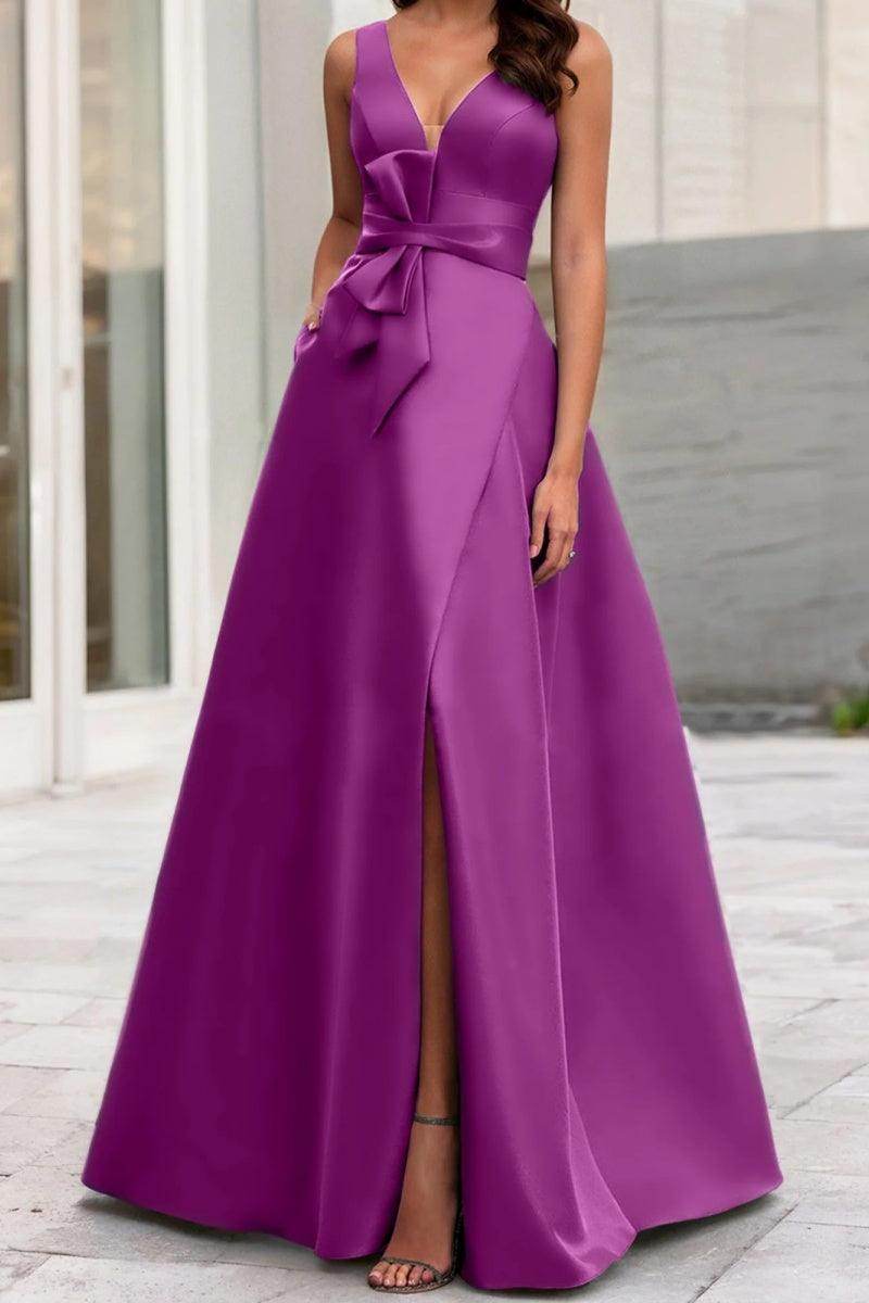A Line V Neck Sleeveless Mother Of The Bride Dresses CM0341