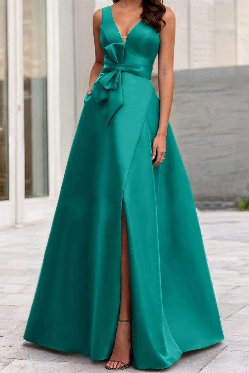 A Line V Neck Sleeveless Mother Of The Bride Dresses CM0341