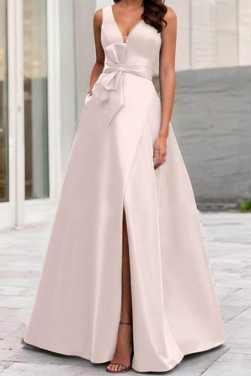 A Line V Neck Sleeveless Mother Of The Bride Dresses CM0341