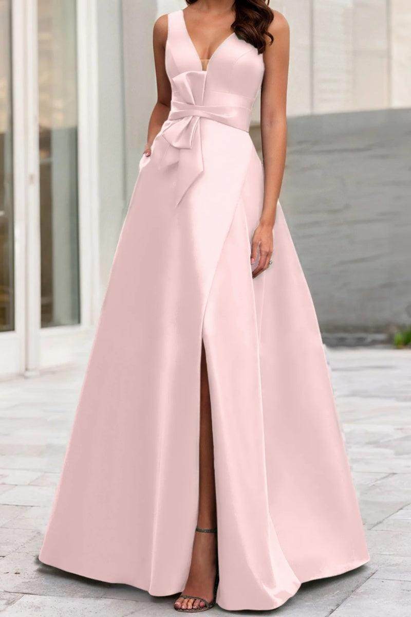 A Line V Neck Sleeveless Mother Of The Bride Dresses CM0341