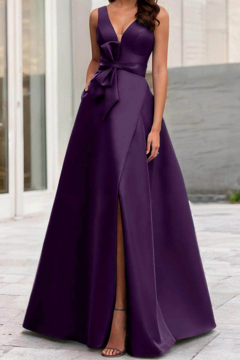 A Line V Neck Sleeveless Mother Of The Bride Dresses CM0341