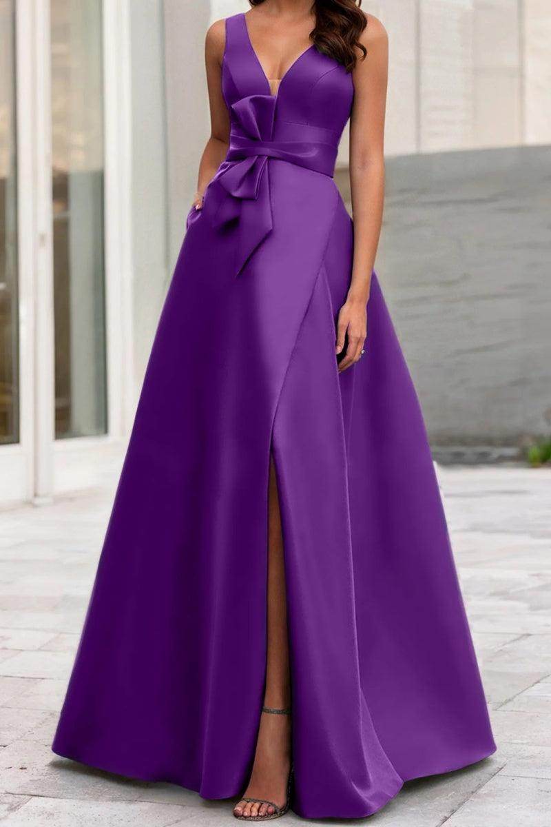 A Line V Neck Sleeveless Mother Of The Bride Dresses CM0341