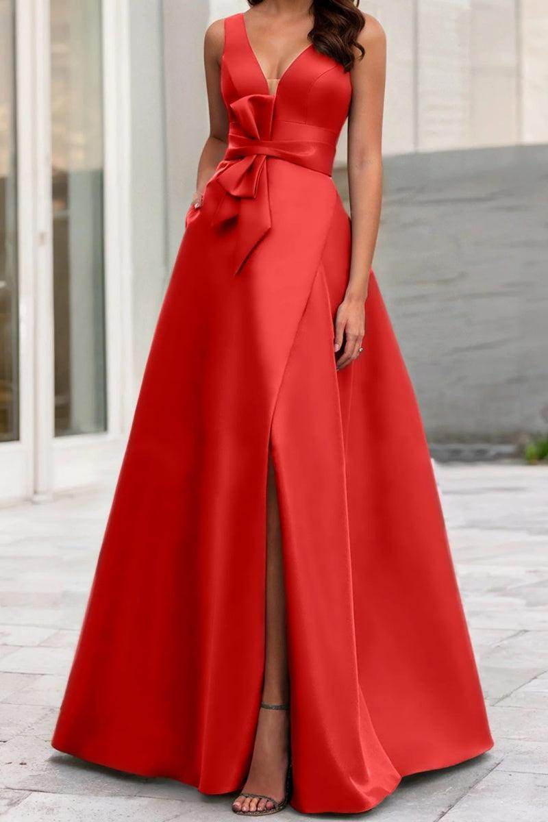 A Line V Neck Sleeveless Mother Of The Bride Dresses CM0341