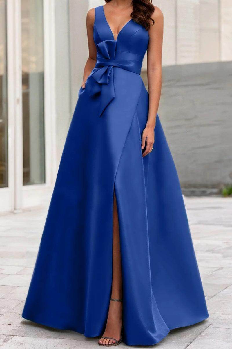 A Line V Neck Sleeveless Mother Of The Bride Dresses CM0341