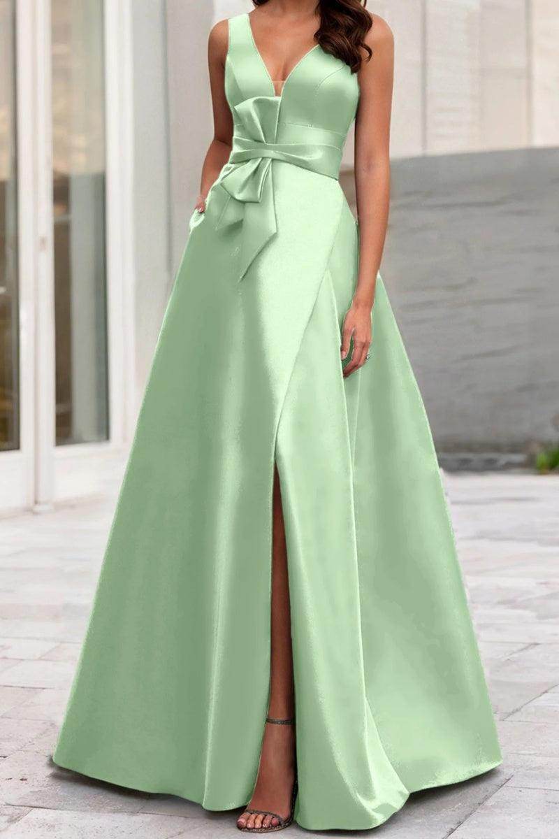 A Line V Neck Sleeveless Mother Of The Bride Dresses CM0341