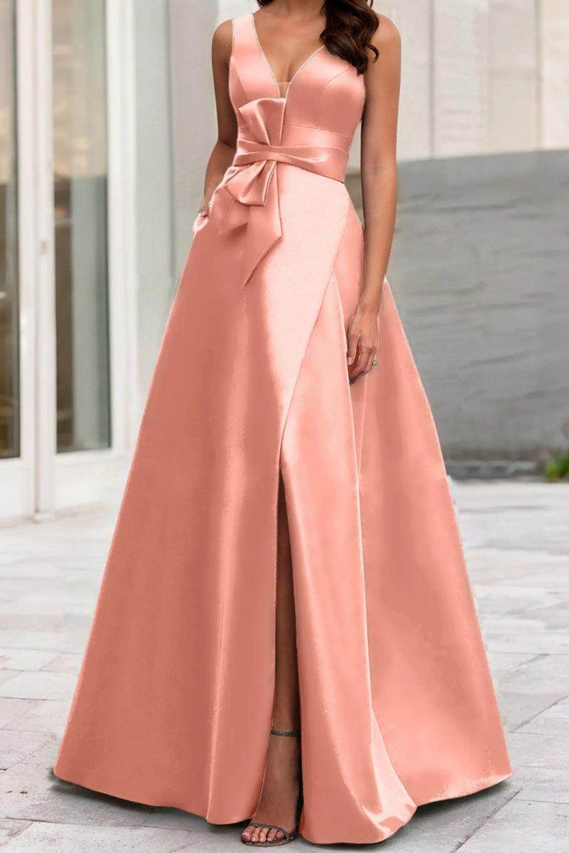 A Line V Neck Sleeveless Mother Of The Bride Dresses CM0341