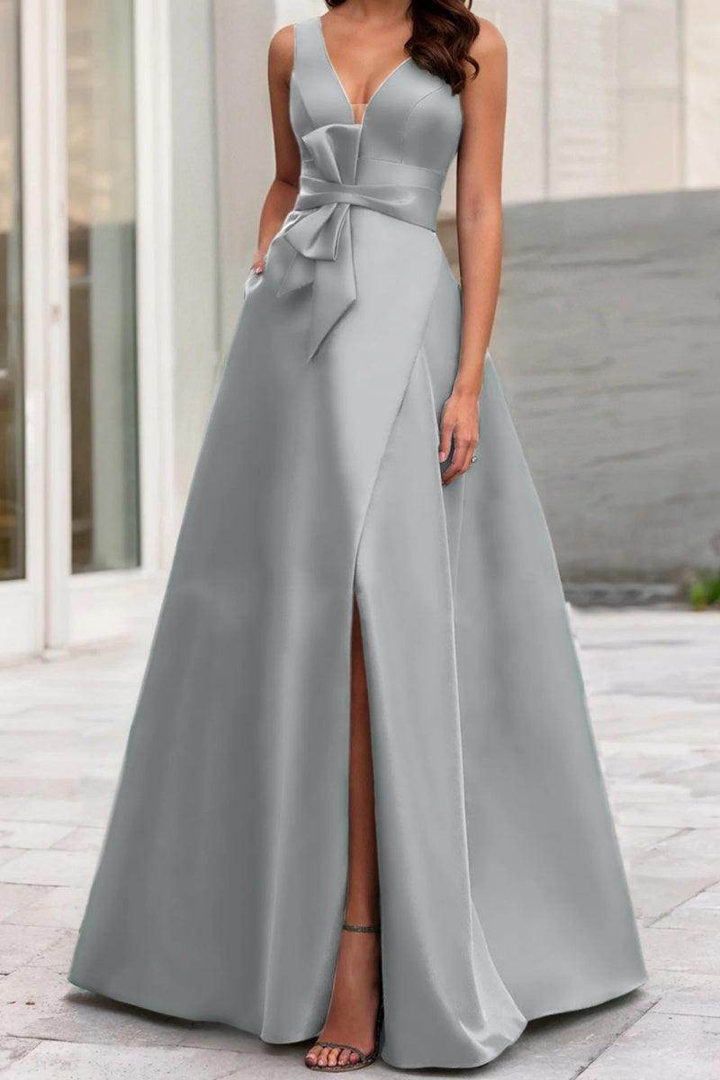 A Line V Neck Sleeveless Mother Of The Bride Dresses CM0341