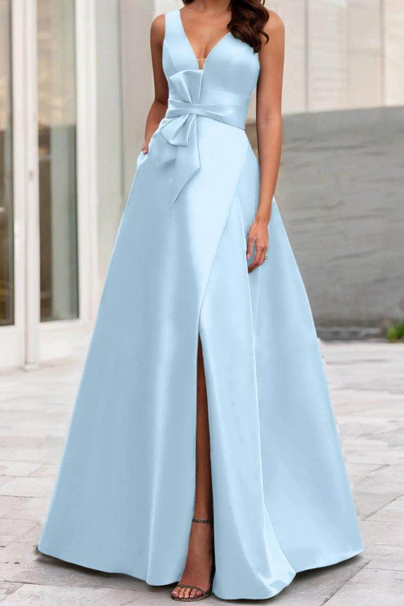 A Line V Neck Sleeveless Mother Of The Bride Dresses CM0341
