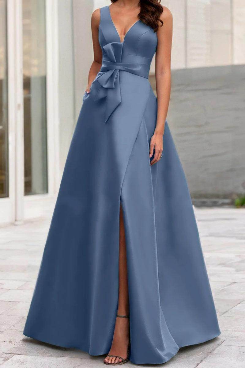 A Line V Neck Sleeveless Mother Of The Bride Dresses CM0341