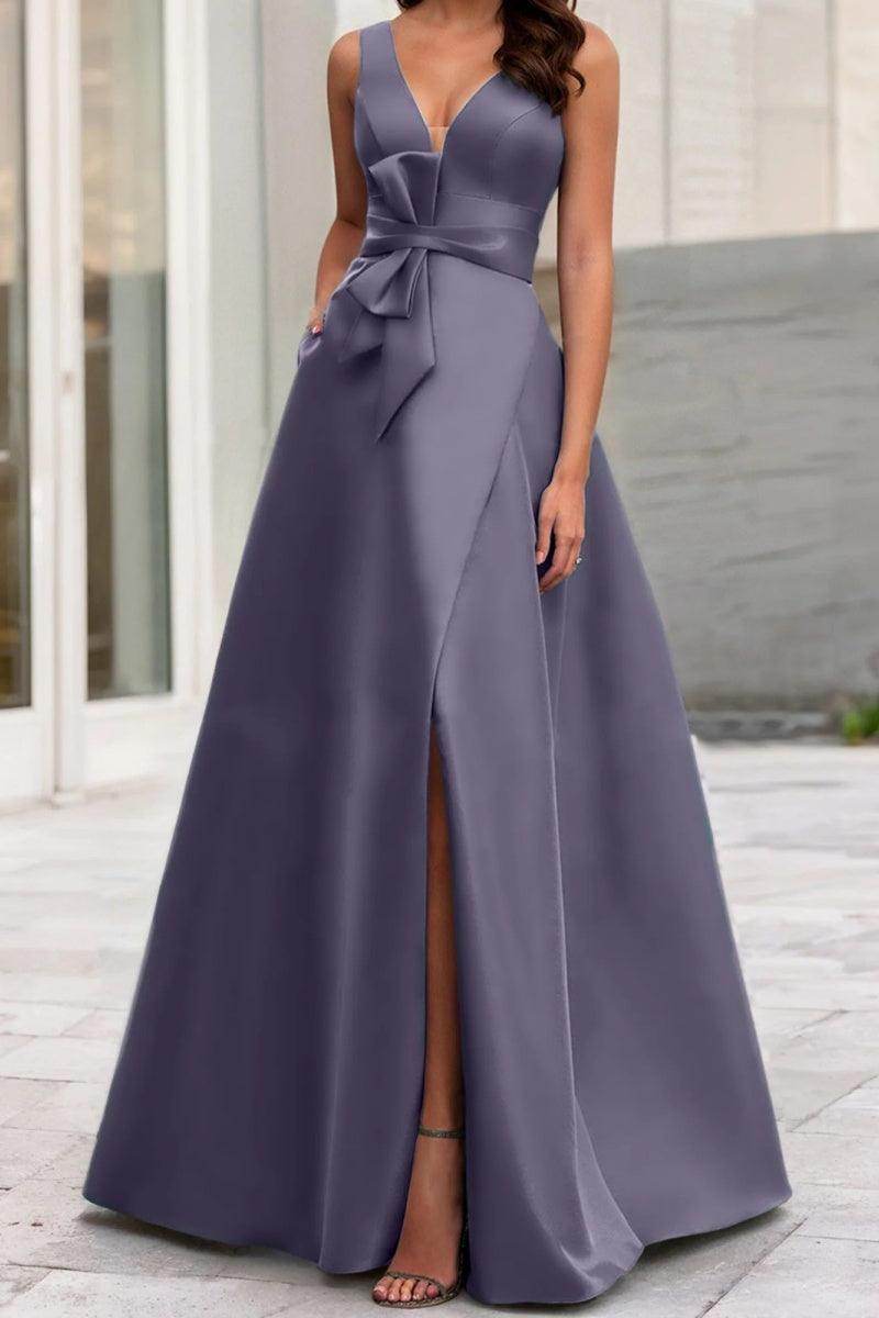 A Line V Neck Sleeveless Mother Of The Bride Dresses CM0341