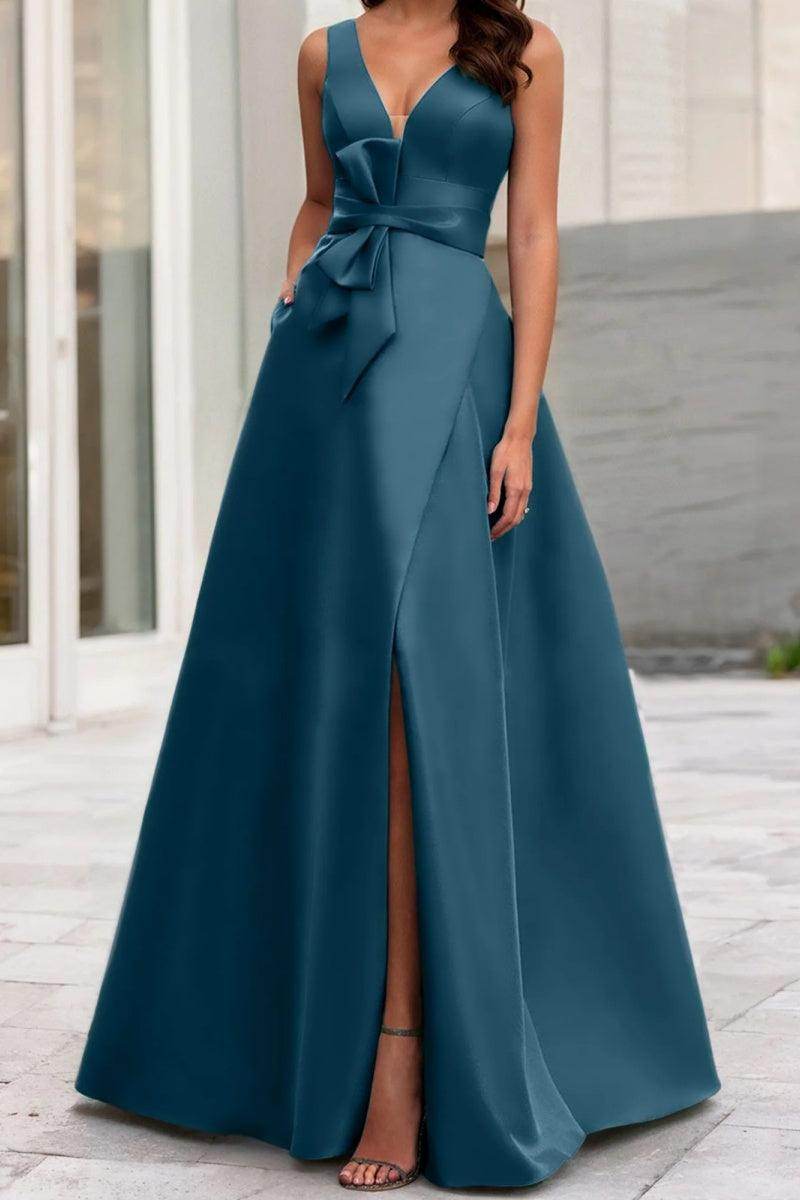 A Line V Neck Sleeveless Mother Of The Bride Dresses CM0341