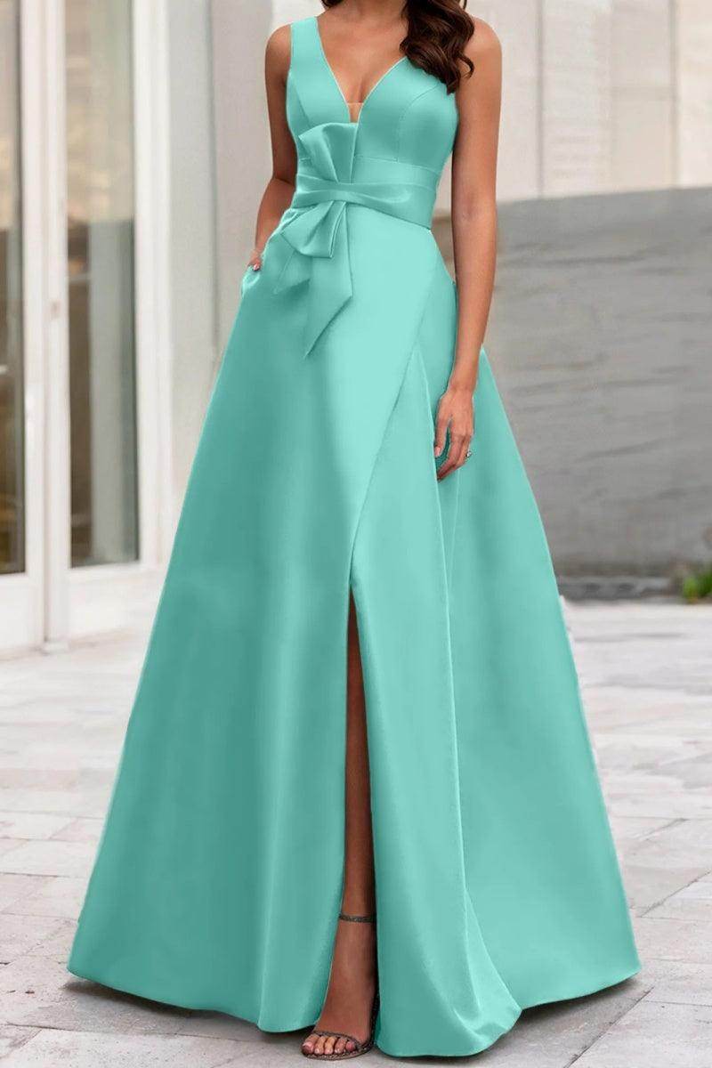 A Line V Neck Sleeveless Mother Of The Bride Dresses CM0341